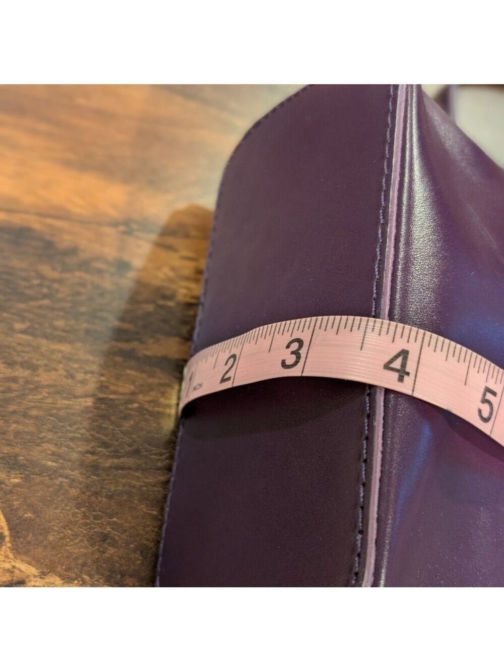 Vera Pelle Purple Crossbody Bag Genuine Leather Italy - Picture 8 of 9